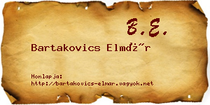 Bartakovics Elmár névjegykártya